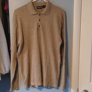 Beige Lonng Sleeve Polo-style Sweater by Claiborne